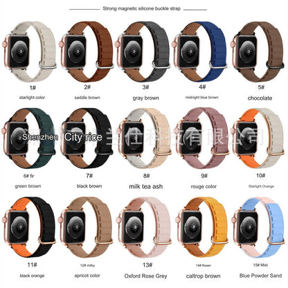 Premium Silicone Magnetic Apple Watch Band - Sporty & Durable Replacement Strap for All Models