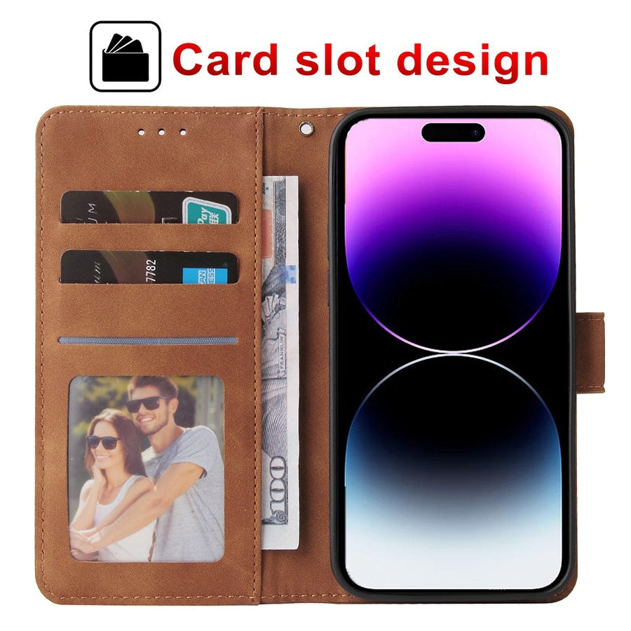 Premium Flip Wallet Case for iPhone 15/14/13/12/11 - Magnetic Closure & Stand Feature