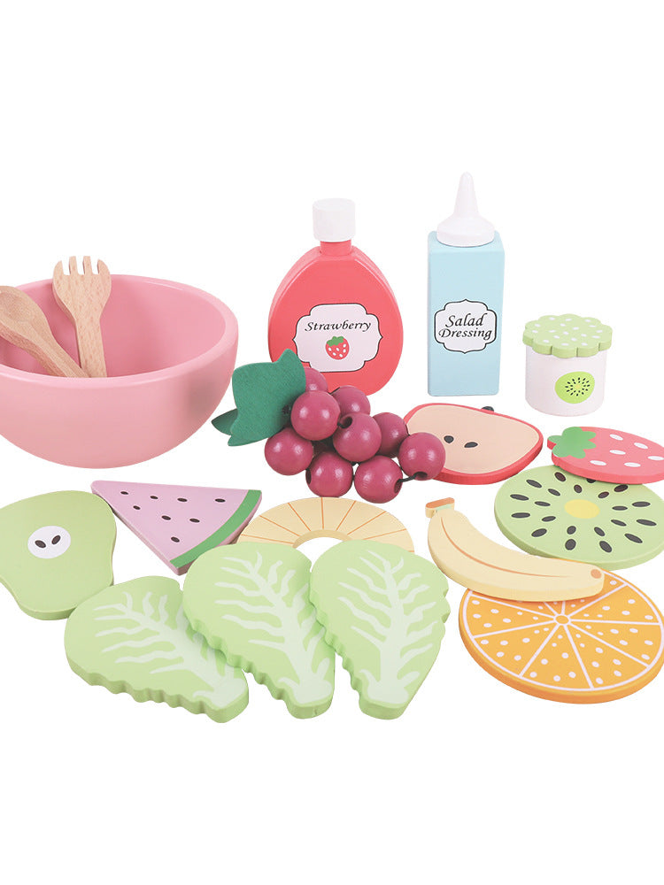 educational play food set with vegetable salad for toddlers