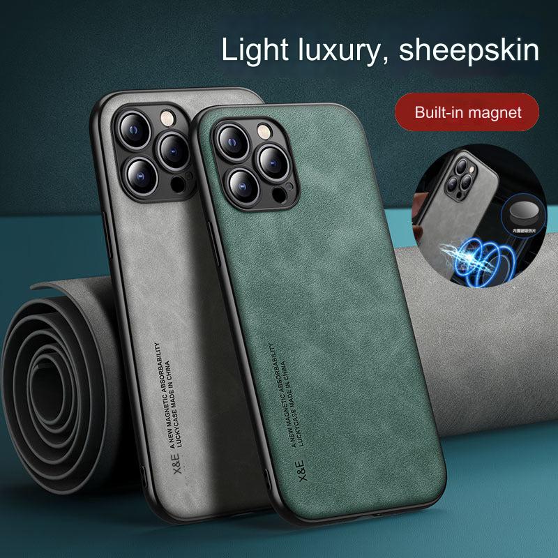 Premium Magnetic Leather Case for iPhone 15/14/13 Series - Stylish Protective Cover