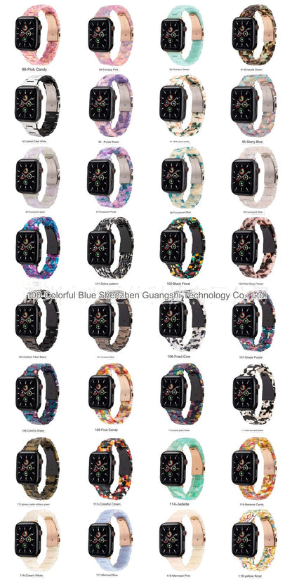 Stylish Natural Resin Apple Watch Band - Compatible with Series 1-9 & Ultra Models