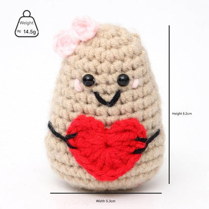 handcrafted knitted stuffed toy character