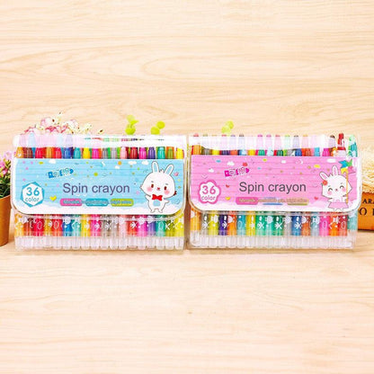 Colorful Rotating Crayon Set - Safe, Non-Toxic & Mess-Free for Kids - Ideal for Arts & Crafts Activities