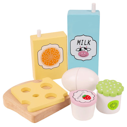 deluxe wooden play food set for nursery children