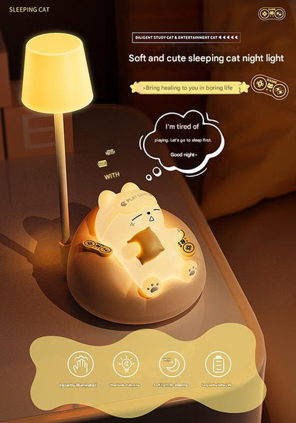 Soft light cat lamp enhancing room ambiance