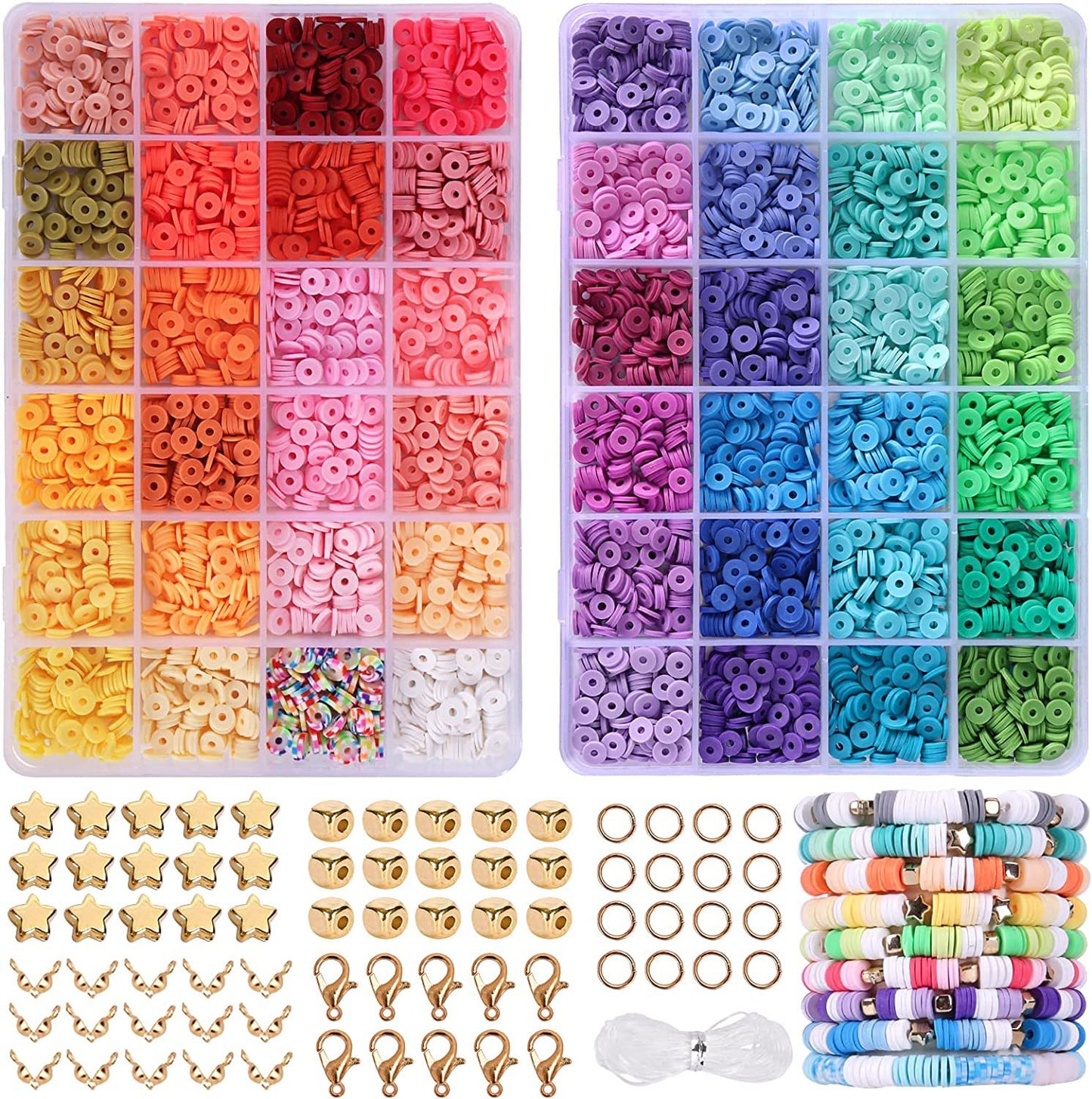 polymer clay beads in colorful variations