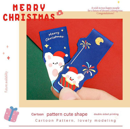 festive holiday page markers with rabbit designs