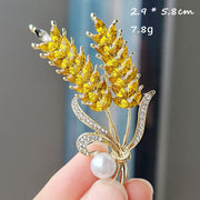 XZ0278-1 Pearl Double Wheat Spike - Brooch