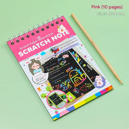 Scratch paper crafting during kids party