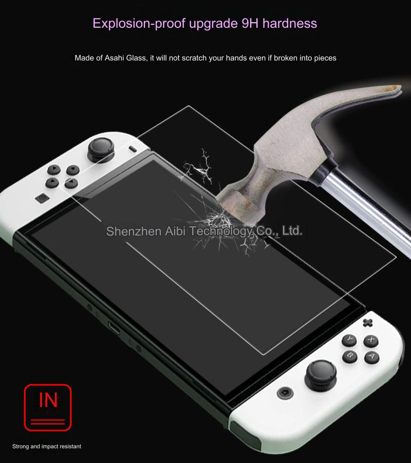 Premium Tempered Glass Screen Protector for Nintendo Switch OLED - Ultra Clear, Anti-Fingerprint, Easy Install