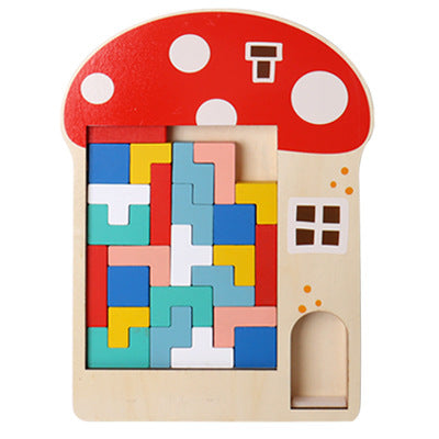 wooden tetris puzzle