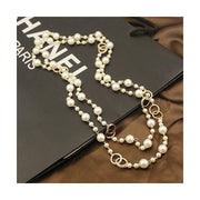 Double Ring Pearl Sweater Chain