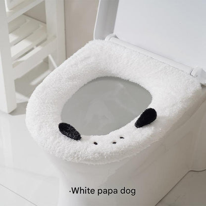 comfy pink plush toilet seat cushion