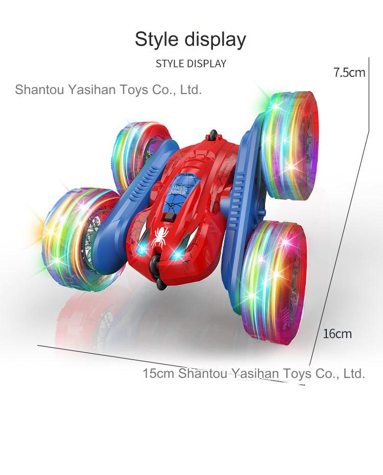 Stunt Remote Control Car - Dual-Sided Flipping RC Vehicle with Colorful LED Lights for Kids