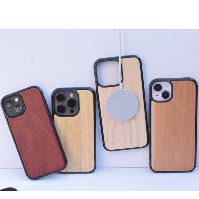 Eco-Friendly Bamboo Wood MagSafe Compatible iPhone Case for iPhone 15/14/13 Series