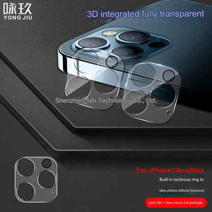 Premium Tempered Glass Lens Protector for iPhone 15/14/13/12/11 - Full Coverage 3D with Glow Ring