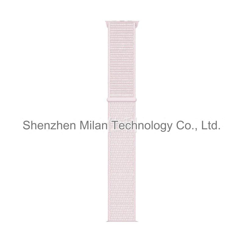 Stylish Nylon Braided Watch Band for Apple Watch - Compatible with Series 1-9 & Ultra - Adjustable Velcro Closure - Multiple Colors Available