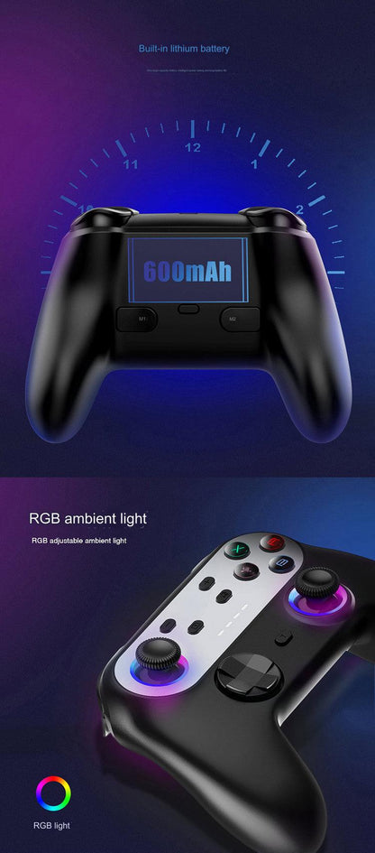 Wireless Switch Pro Game Controller with RGB Lighting - Bluetooth Compatible for Nintendo Switch and PC