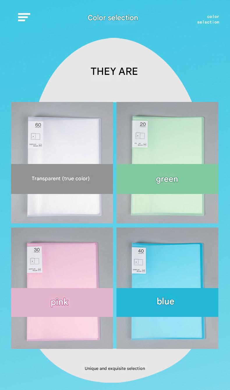 transparent document holder with content inside