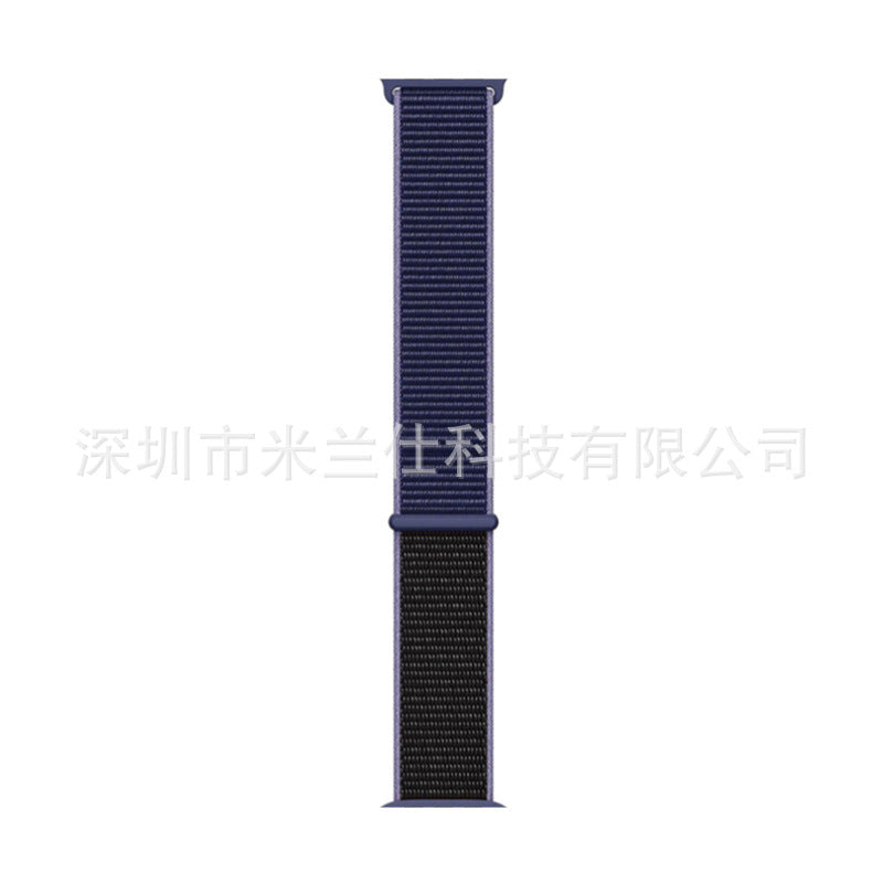 Stylish Nylon Braided Watch Band for Apple Watch - Compatible with Series 1-9 & Ultra - Adjustable Velcro Closure - Multiple Colors Available