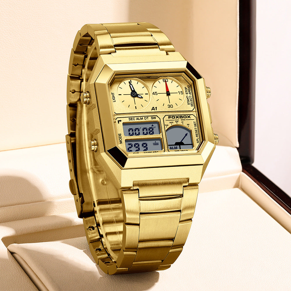 digital analog sports watch night light feature
