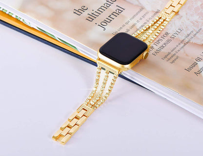 Luxury Rhinestone Metal Apple Watch Band - Stylish and Durable iWatch Bracelet