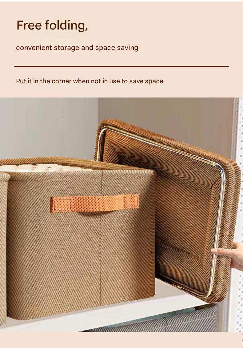 Collapsible khaki fabric storage box