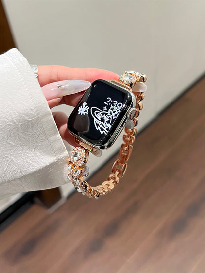 Stylish Metal Starlight Apple Watch Band - Compatible with All Sizes - Rose Gold, Silver, Black, and More!