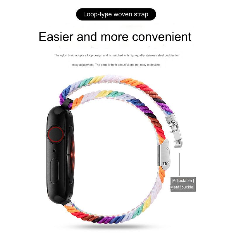 Premium Nylon Woven Strap for Apple Watch - Fits All Series and Sizes - Adjustable Buckle - Stylish and Durable