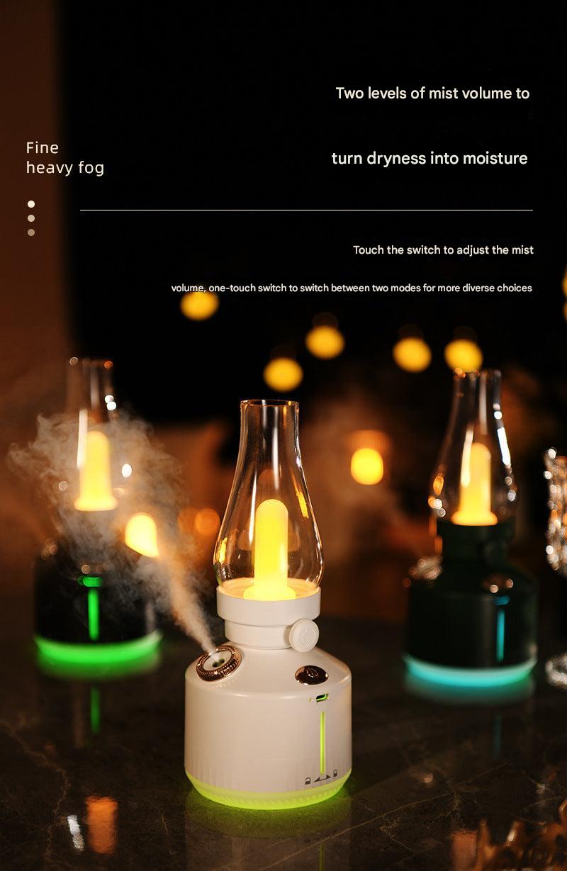 compact usb humidifier with ambient light on desk