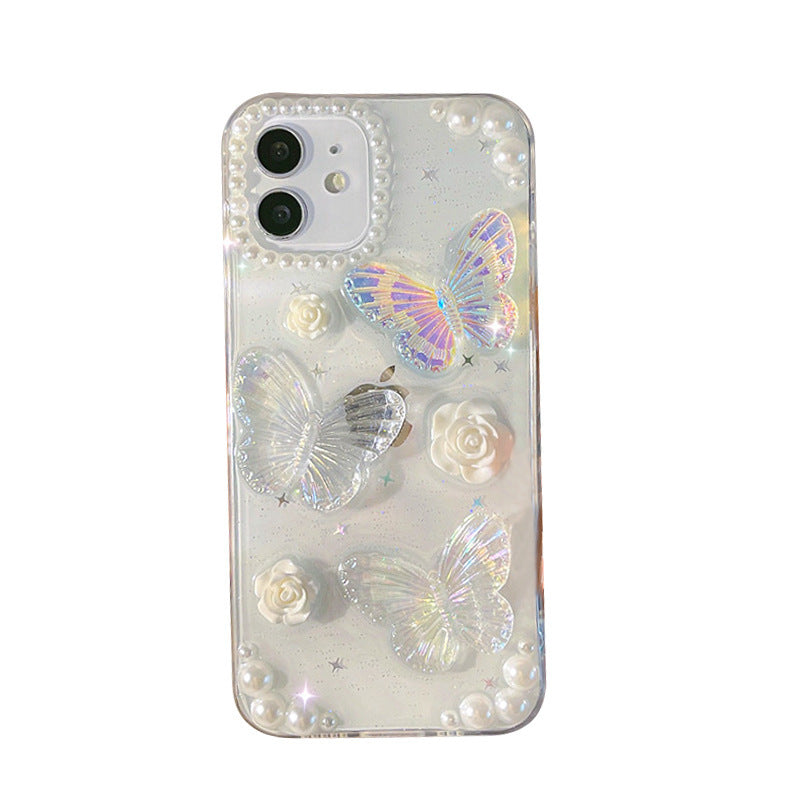 Premium Clear iPhone Case with Floral Design – Compatible with iPhone 7 to iPhone 15 Series