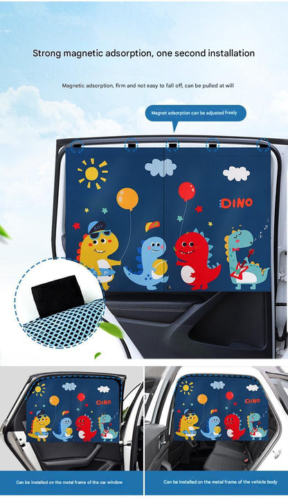 easy install car window magnetic sunshade for kids