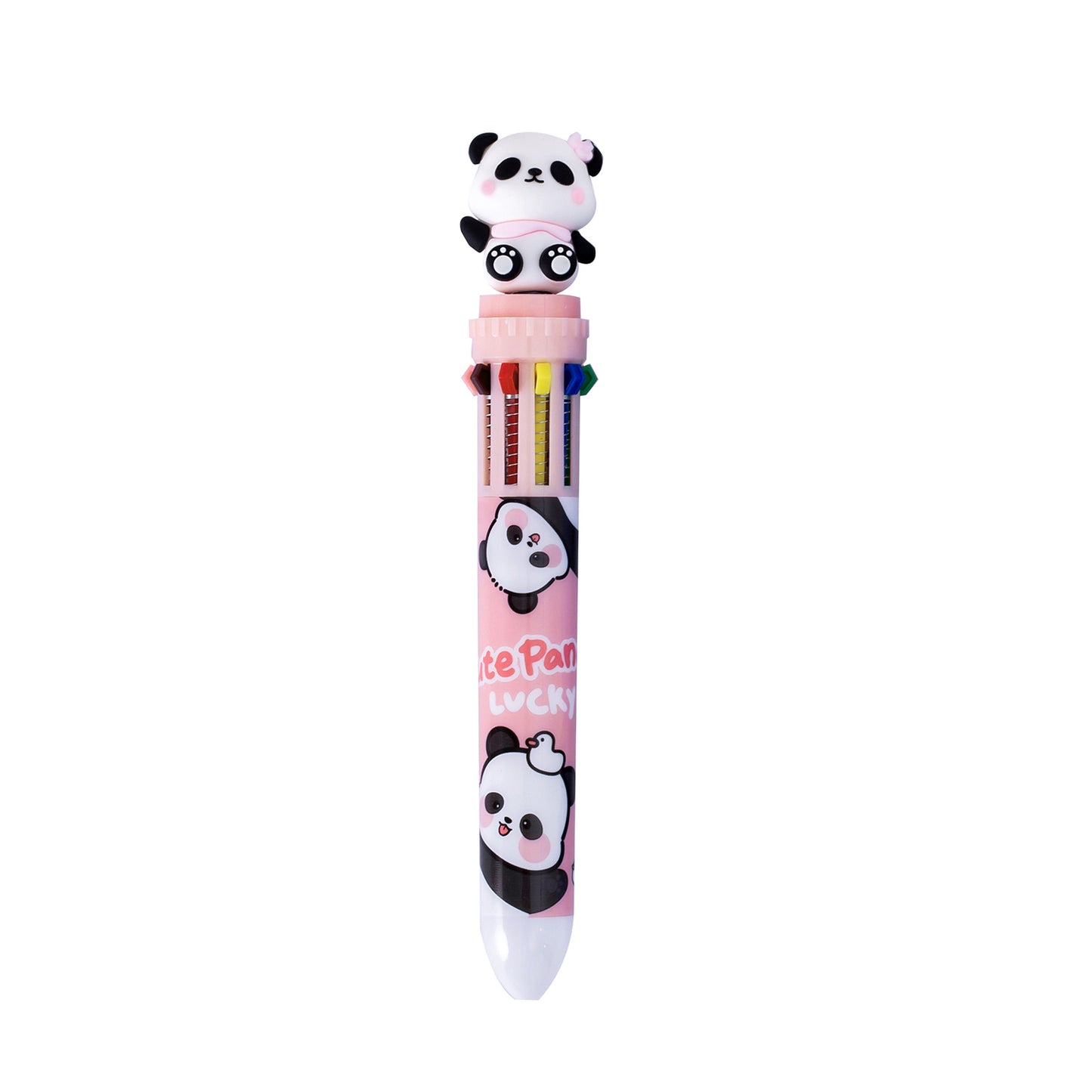 detailed panda design on multi-color pen