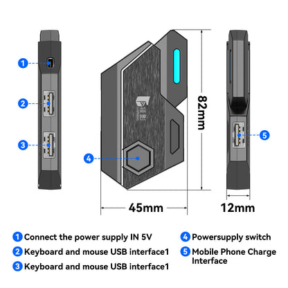 Gaming Elite: MixSE+ Keyboard & Mouse Adapter for Mobile Gaming - Bluetooth Enabled, Smart Gun Control