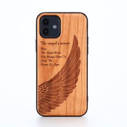 Custom Engraved Wooden Phone Case for iPhone 13 Pro & 15 Pro Max - Stylish & Durable Protection