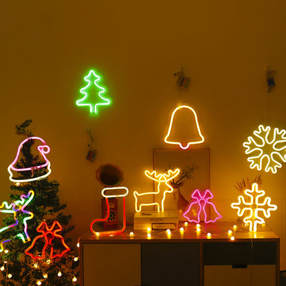 Christmas themed neon LED light deer shape