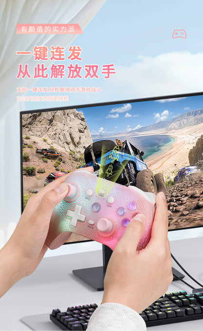 KXD NS21 RGB Wireless Gaming Controller for PC, iOS, Android, PS4, and Switch - Customizable Gaming Experience