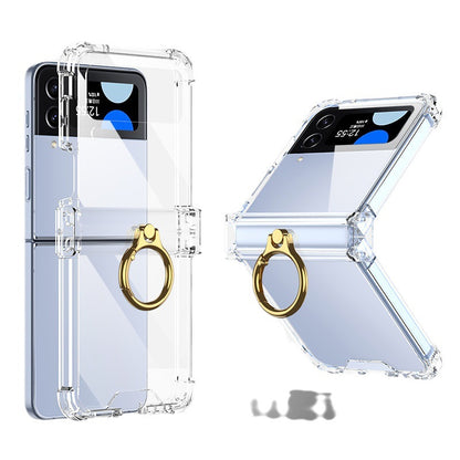 Premium Galaxy Z Flip 4 Protective Case with Ring Holder - Stylish & Durable Folding Screen Cover