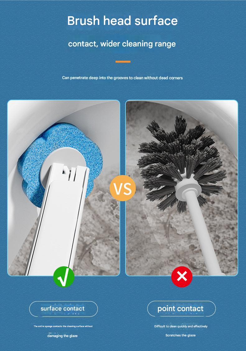 top view of disposable sponge toilet brush