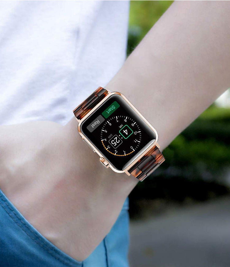 Stylish Natural Resin Apple Watch Band - Compatible with Series 1-9 & Ultra Models