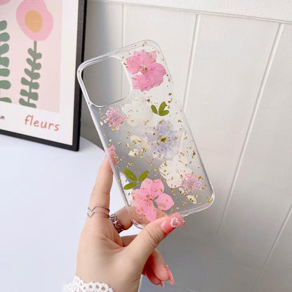 Floral Gold Foil iPhone Case - Stylish & Protective TPU Cover for iPhone 7 to iPhone 16 Pro Max