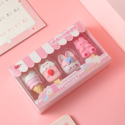 Child's bunny pink cupcake eraser