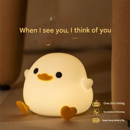 Cute cartoon duck yellow night light