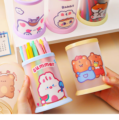 playful cartoon character pen organizer