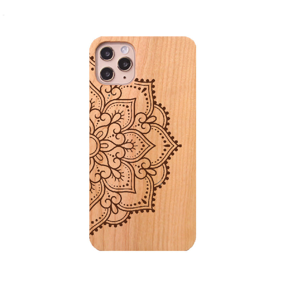 Custom Engraved Wooden Phone Case for iPhone 13 Pro & 15 Pro Max - Stylish & Durable Protection