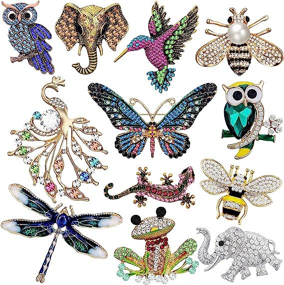 Collectible animal-themed brooch collection