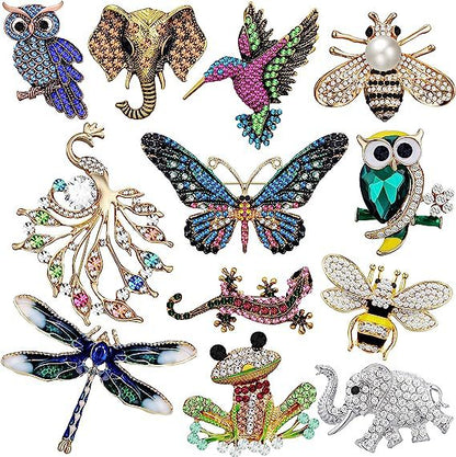 Collectible animal-themed brooch collection