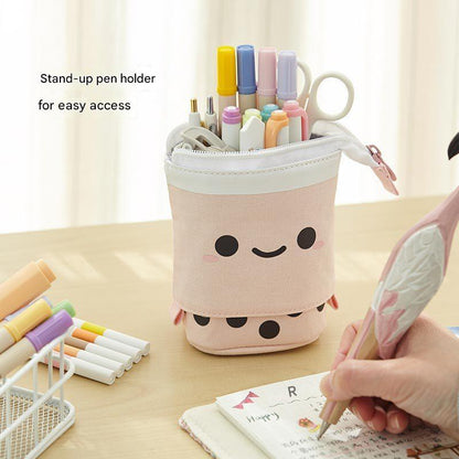 peach milk tea girl's multipurpose stationery box