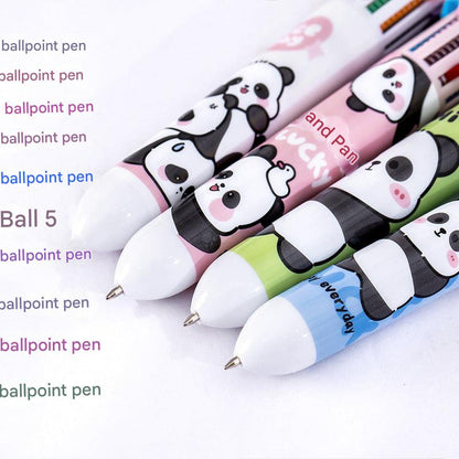 colorful retractable journal pen back view