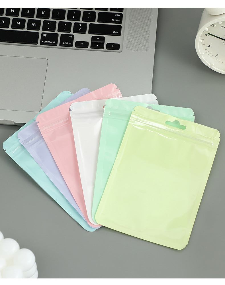 macaron-colored PVC bags in packaging